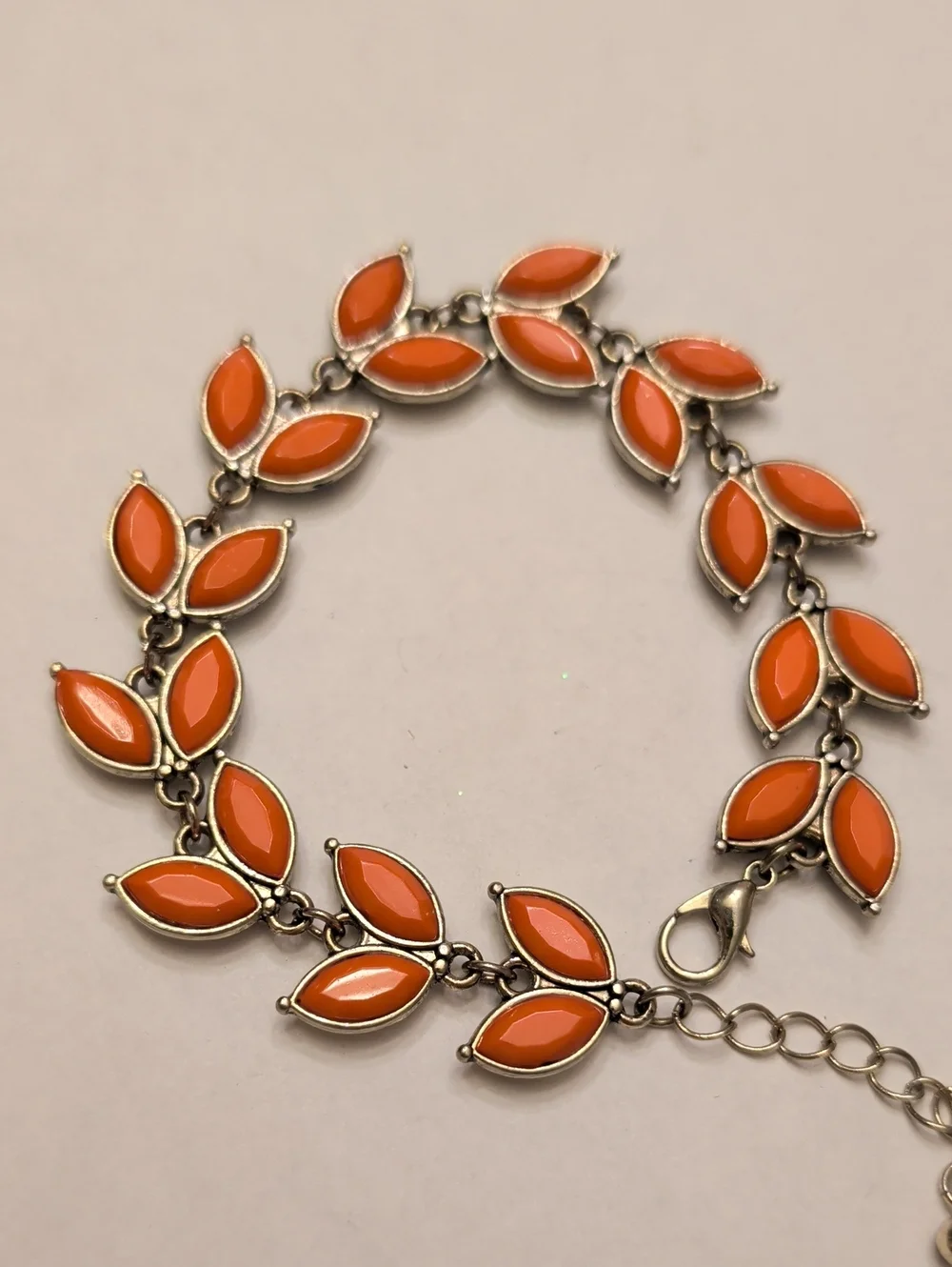 Orange Leaf Link Bracelet - Women’s Fashion Jewelry